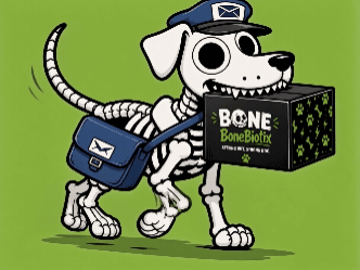 BoneBiotix Skeleton Dog Delivery Mascot
